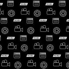 Poster - Seamless pattern movies and icon design