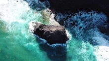 Aerial Shot Of Rock In Canary Islands - Spain (Roque Del Moro)