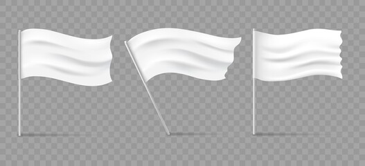 Waving wind white flag