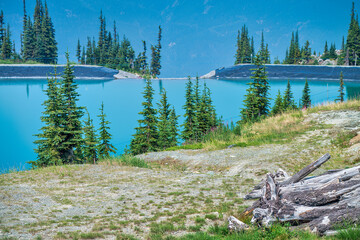 Sticker - Beautiful lake on Whistler Mountains, summer season in British Columbia - Canada