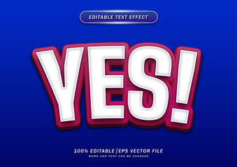 Poster - 3d yes text editable effect