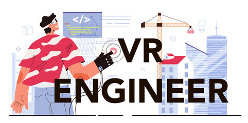 Poster - Virtual reality engineer. Futuristic digital innovation. VR technology