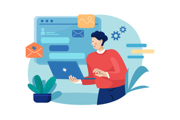 Email Phishing Attack illustration concept