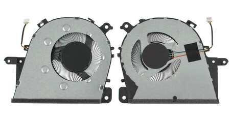 Poster - laptop fan, spare parts for a computer, on a white background in isolation