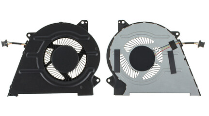 Poster - laptop fan, spare parts for a computer, on a white background in isolation