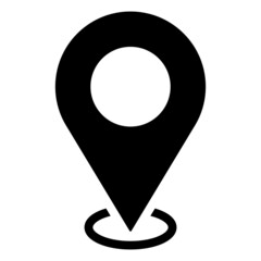 Fototapete - nvis37 NewVectorIllustrationSign nvis - location pin vector sign . simple silhouette . map marker symbol . black transparent filled icon . AI 10 / EPS 10 . g11275