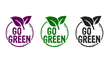 Go green and eco friendly symbol stamp and stamping