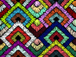 Embroidery seamless pattern with colored lines. Vector