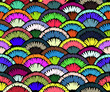 Embroidery seamless pattern with colored lines. Vector