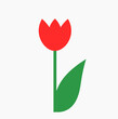 Red tulip spring flower icon.