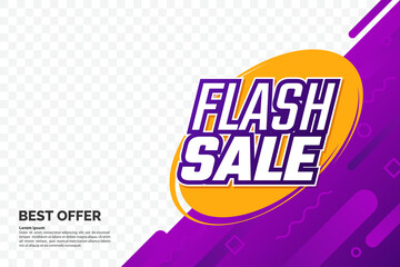 Aufkleber - Flash sale promotion banner with text and geometric background. Creative discount label template. Special offer banner design,. Corner composition isolated on transparent background. Vector eps 10