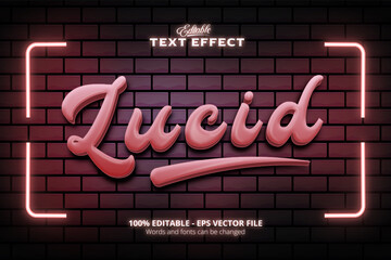 Wall Mural - Editable text effect, Red wall background, Lucid text