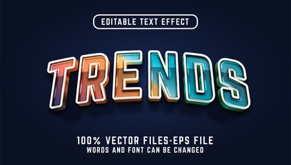 Poster - Trends 3d text effect. editable text with glossy style premium vectors