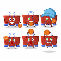 Sticker - Talented red binder clip cartoon character as a basketball athlete