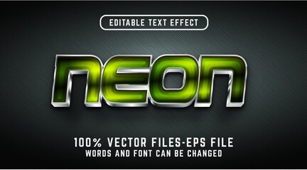 Wall Mural - neon 3d text effect. editable text effect premium vectors