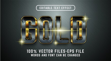 Poster - gold 3d text effect. editable text effect with golden style premium vectors