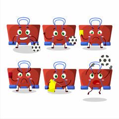 Sticker - Red binder clip cartoon character working as a Football referee