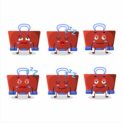 Poster - Cartoon character of red binder clip with sleepy expression