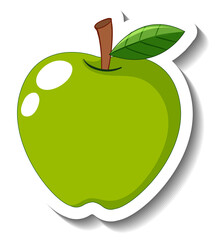 Wall Mural - Green apple isolated on white background