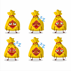 Sticker - Cartoon character of yellow bag chinese with sleepy expression