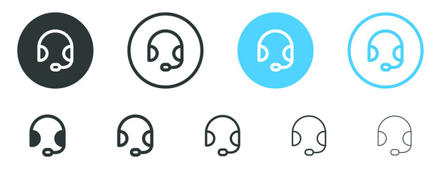 Leinwandbilder - Customer service icon headphone icons. customer support headset icon symbol