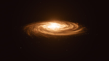 Wall Mural - Orange Spiral Galaxy in deep spcae