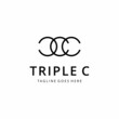 Creative Illustration modern triple C sign geometric logo design template