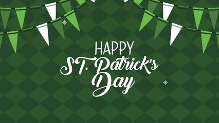 Wall Mural - saint patricks day lettering with garlands