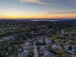 Canvas Print - sunset over the city