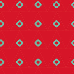 Poster - Little vector flowers on red background seamless repeat pattern print