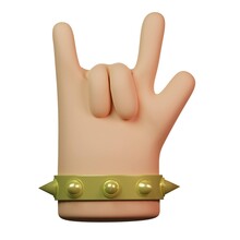 Metal Hand White People Gesture Illustration With Gold Bracelet 3d Rendering