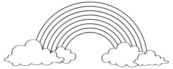 Wall Mural - Black and white doodle character
