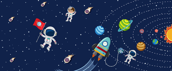 Wall Mural - astronaut exploring the space