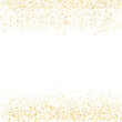 Gold glitter texture frame. Festive decoration with sparkling glitter