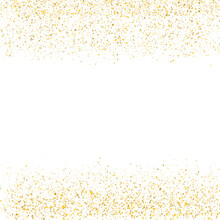Gold Glitter Texture Frame. Festive Decoration With Sparkling Glitter