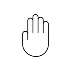 Poster - Stop hand icon in line style