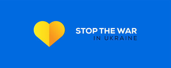 Wall Mural - Stop the war in Ukraine flag blue yellow banner against praying concept ukraine