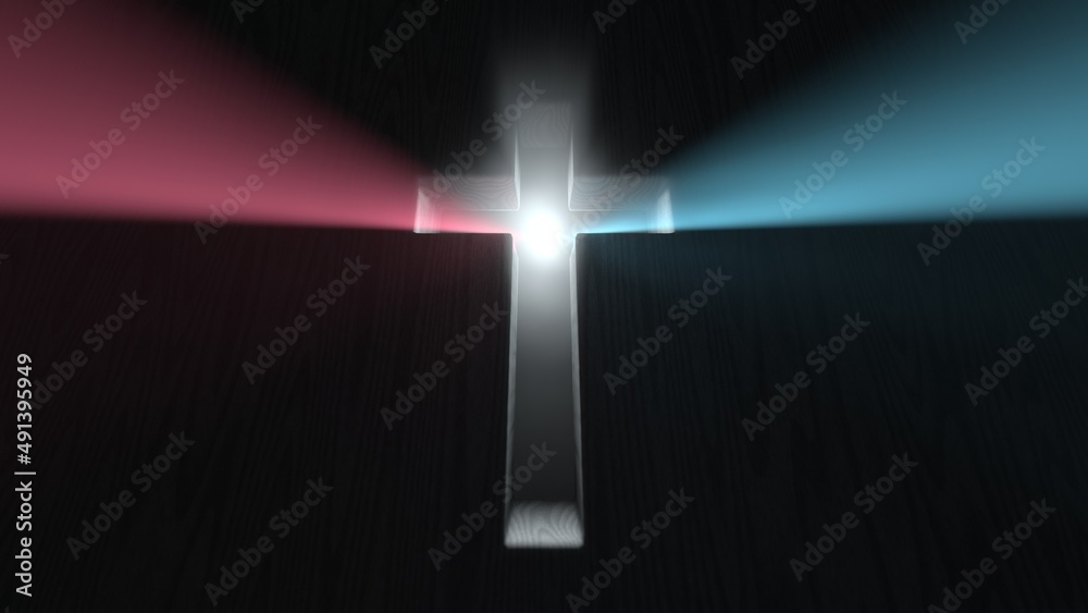 Divine Mercy, washing away our sins. Merciful Jesus Christ red and blue ...