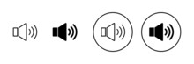Speaker Icons Set. Volume Sign And Symbol. Loudspeaker Icon. Sound Symbol