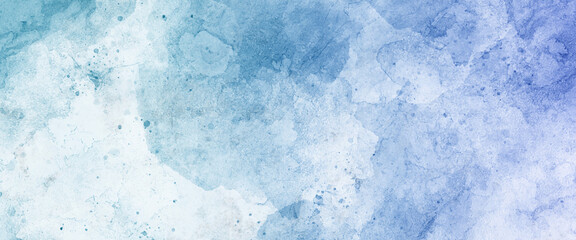 Wall Mural - blue watercolor background hand-drawn with space for text or image, light blue watercolor background