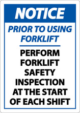 Notice Perform Safety Inspection Sign On White Background