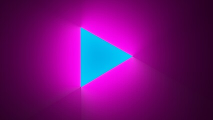 Wall Mural - neon play button music illustration. neon triangle lamps .