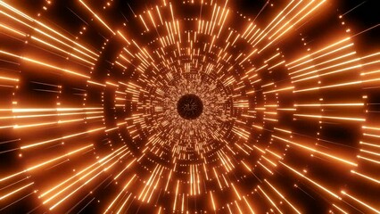 Poster - Hypnotic space tunnel with bright shimmering lines. Design. Glowing lines flicker in space tunnel. Glowing tunnel of many shimmering stripes