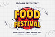 © Hasbi Creative - Editable text effect Food Festival 3d Traditional Cartoon template style premium vector