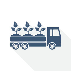 Aufkleber - Simple editable truck vector icon, flat design plant distribution concept illustration easy to edit