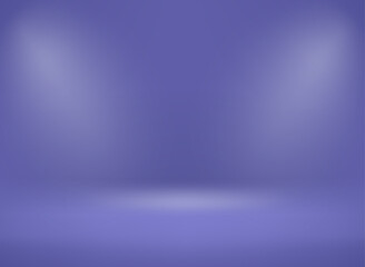 Aufkleber - Illuminated very peri color interior with spot lights. Showcase for a product. 3d vector illustration