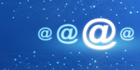 Poster - 2d rendering E mail sign concept
