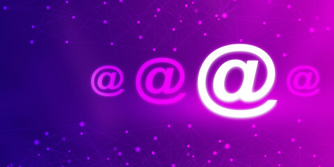 Poster - 2d rendering E mail sign concept
