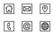 © EmBer_graphic - Zestaw ikon internetowych. Ikony wektorowe w kwadracie. Kontury ikon na stronę internetową.