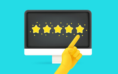 Aufkleber - Five stars feedback. 3d vector illustration